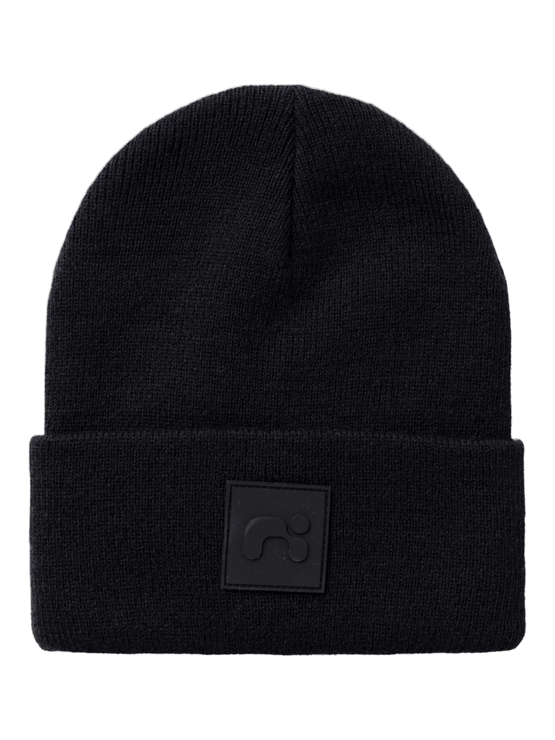 MALIK KNIT BEANIE BADGE - Black