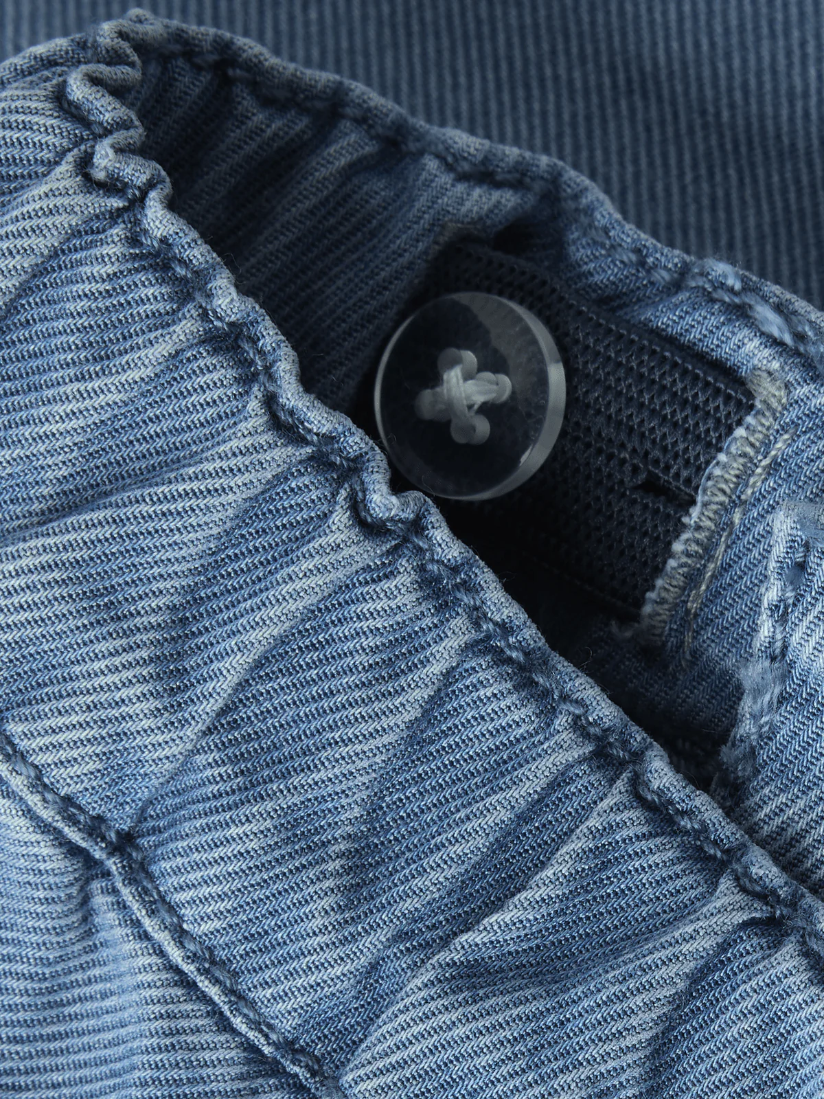 ROSE SHAPED EMB JEANS - Medium Blue Denim - Image 3