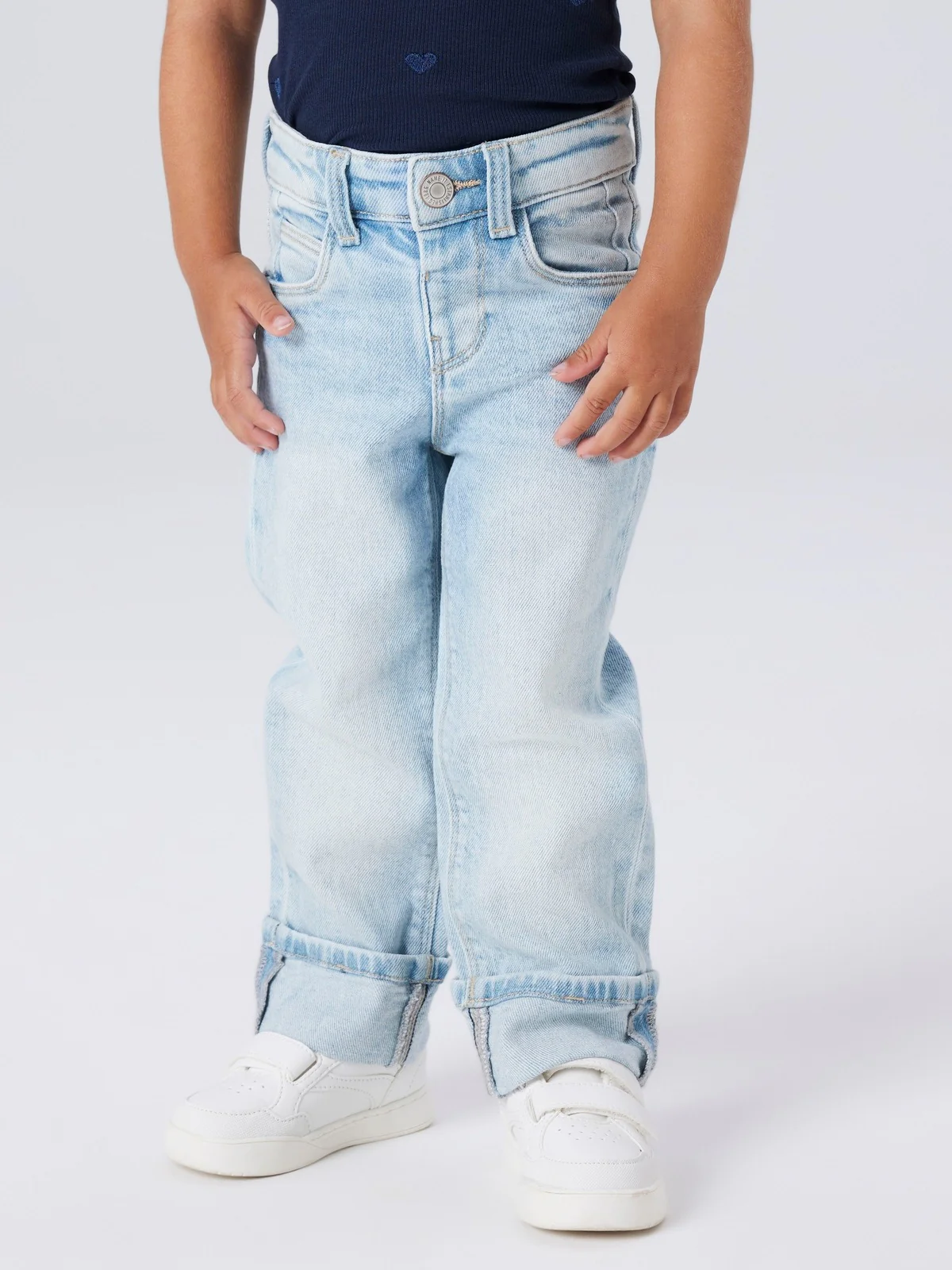 ROSE STRAIGHT FOLD JEANS - Light Blue Denim - Image 5
