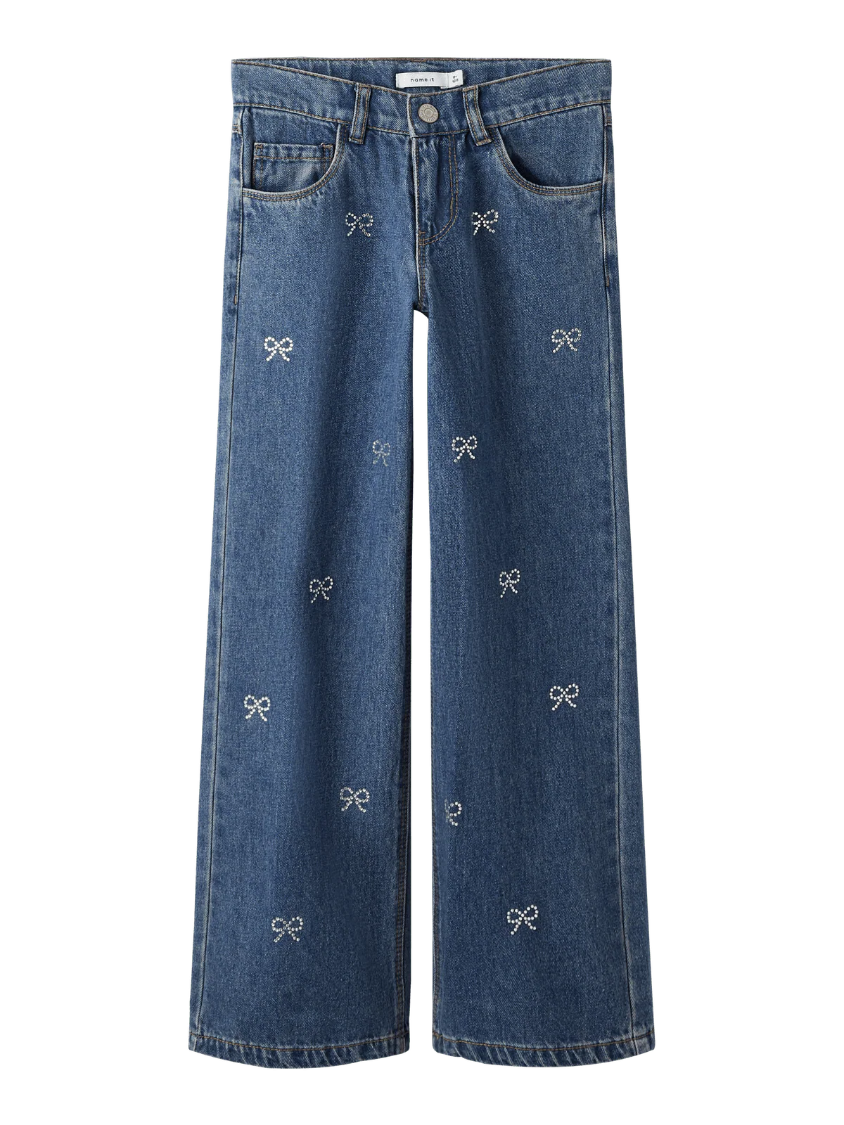 ROSE WIDE JEANS RHINES - Medium Blue Denim