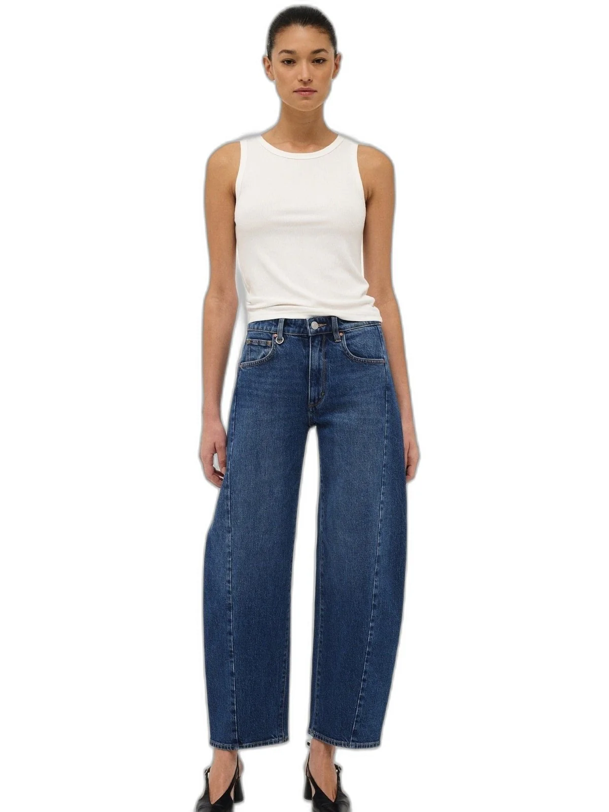 Amber barrel jeans - iris mid vintage indigo