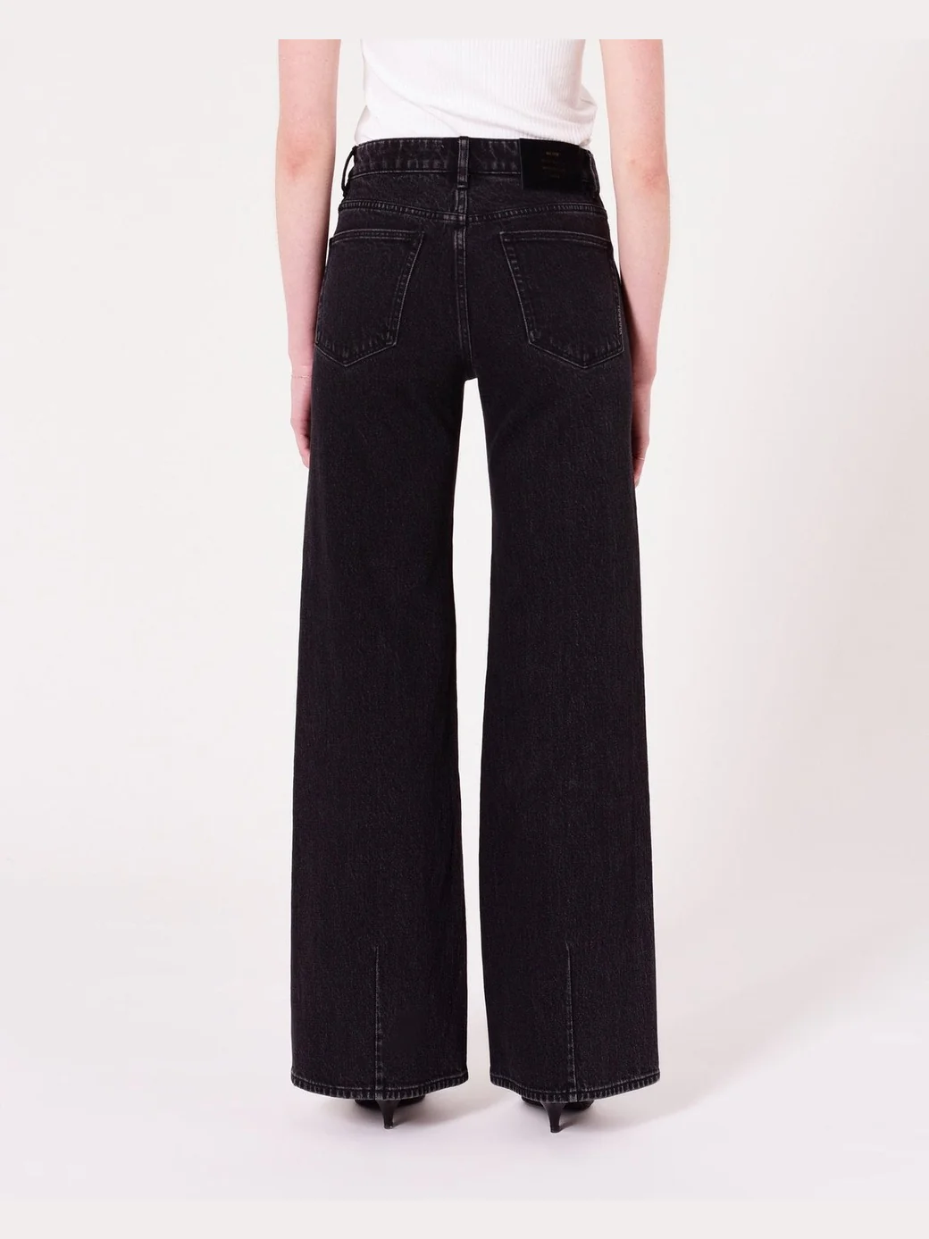 Eva wide french blac jeans - washed black - Image 2