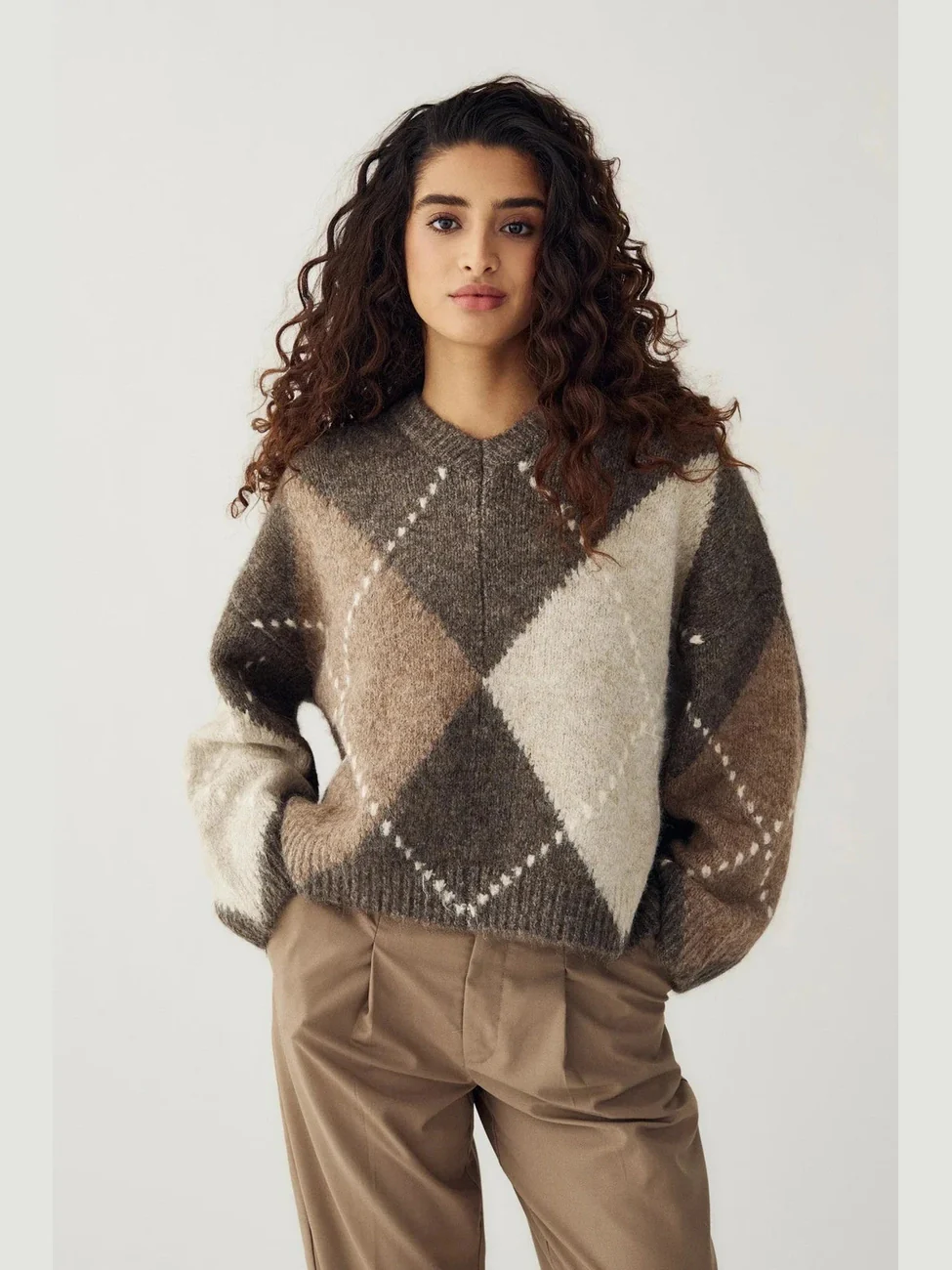 Lai knit genser - ash brown mix - Image 3