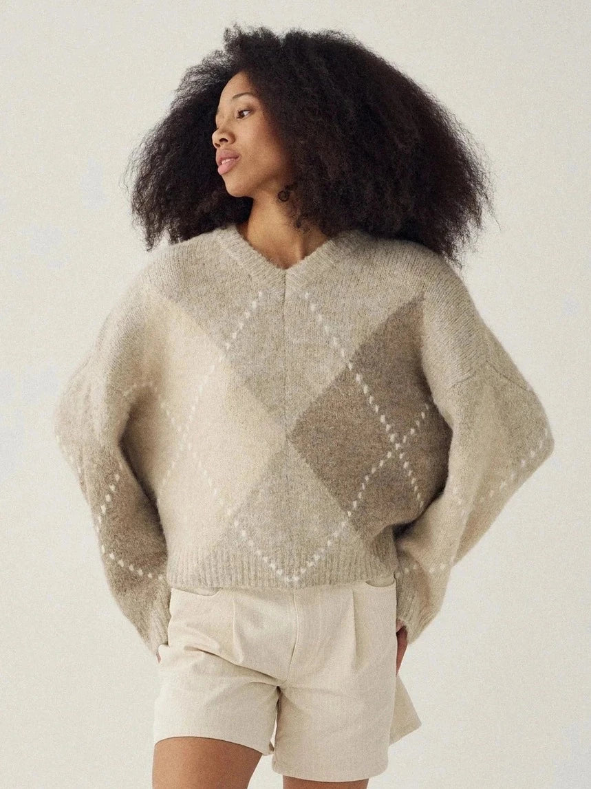 Lai knit genser - beige mix - Image 7