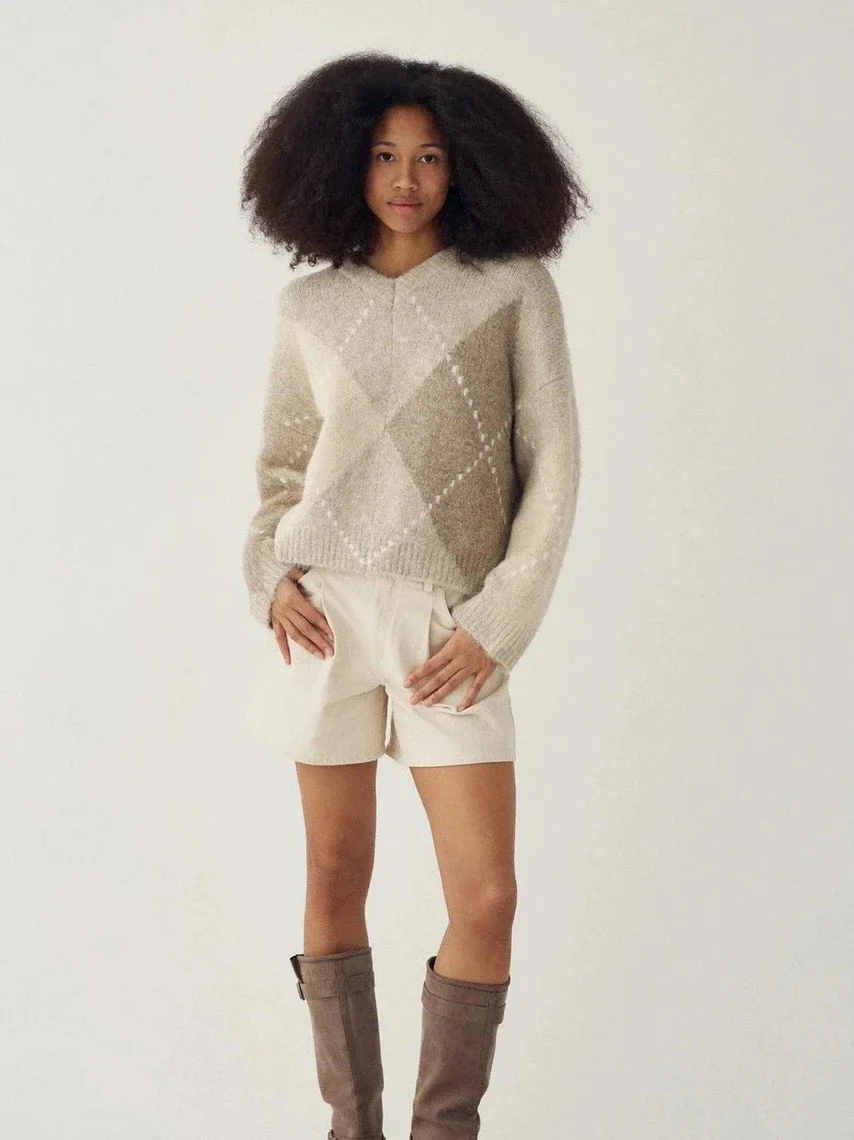 Lai knit genser - beige mix - Image 8