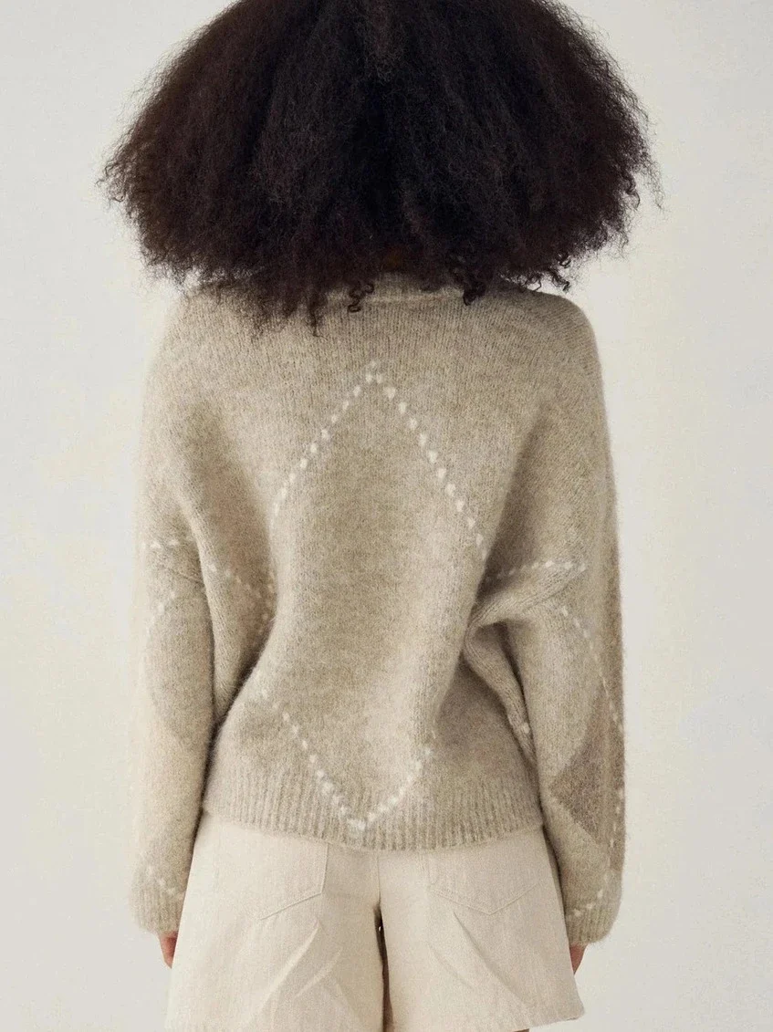Lai knit genser - beige mix - Image 9
