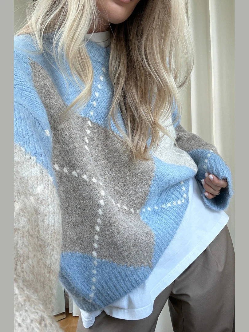 Lai knit genser - sky blue mix - Image 8