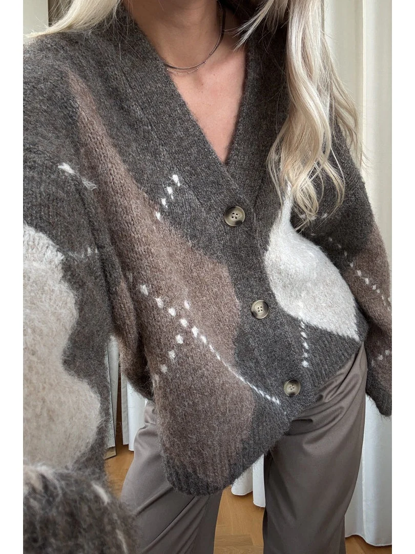 Laiana knit cardigan - ash brown mix - Image 7