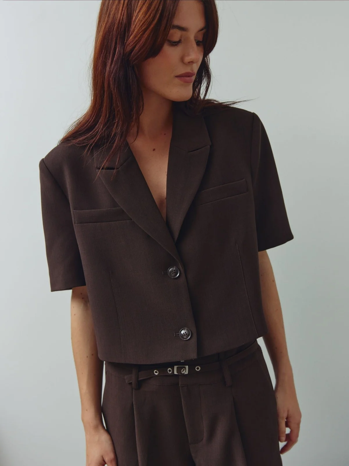 Leanne crop blazer - chocolate - Image 10