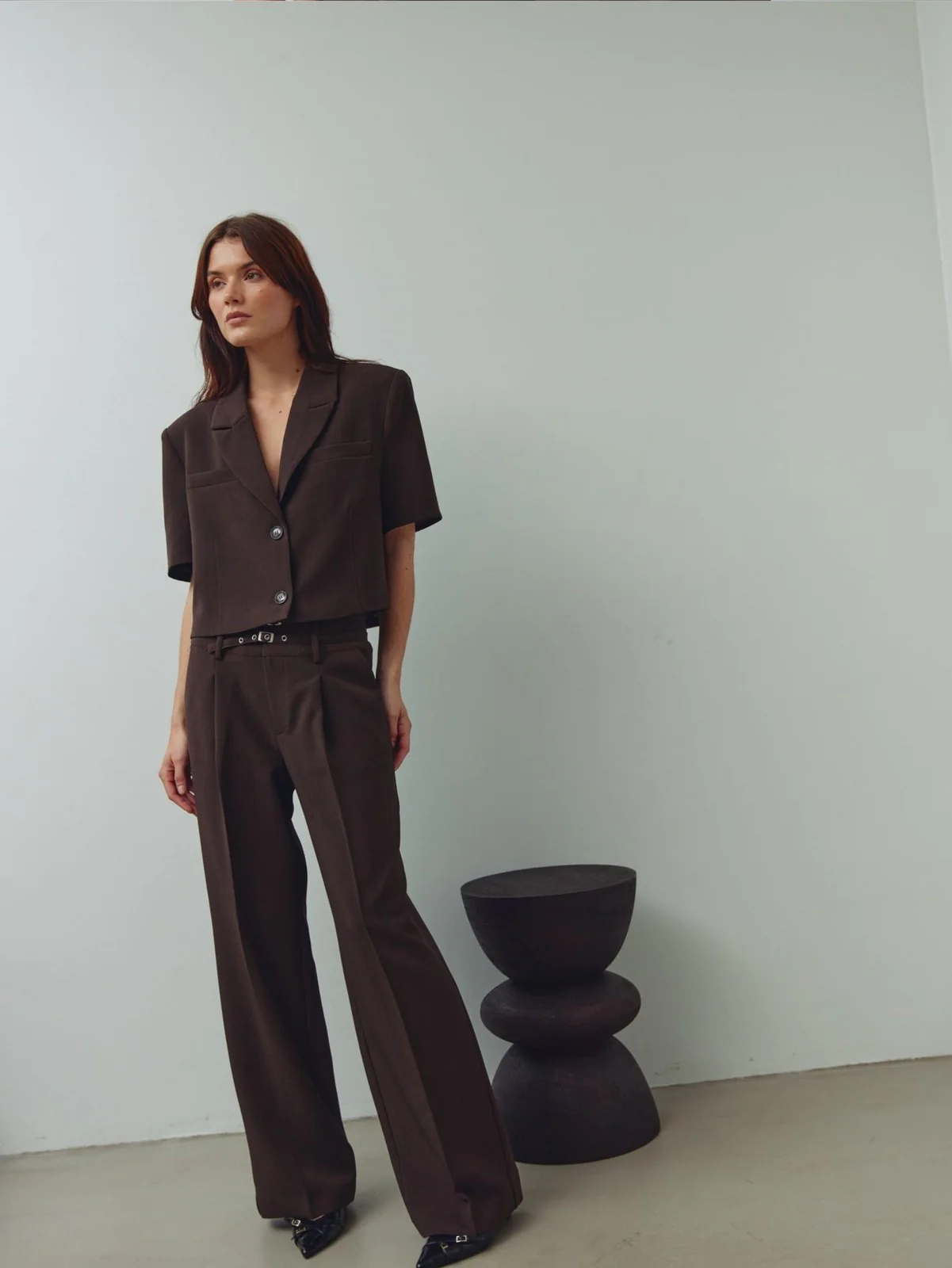 Leanne crop blazer - chocolate - Image 11