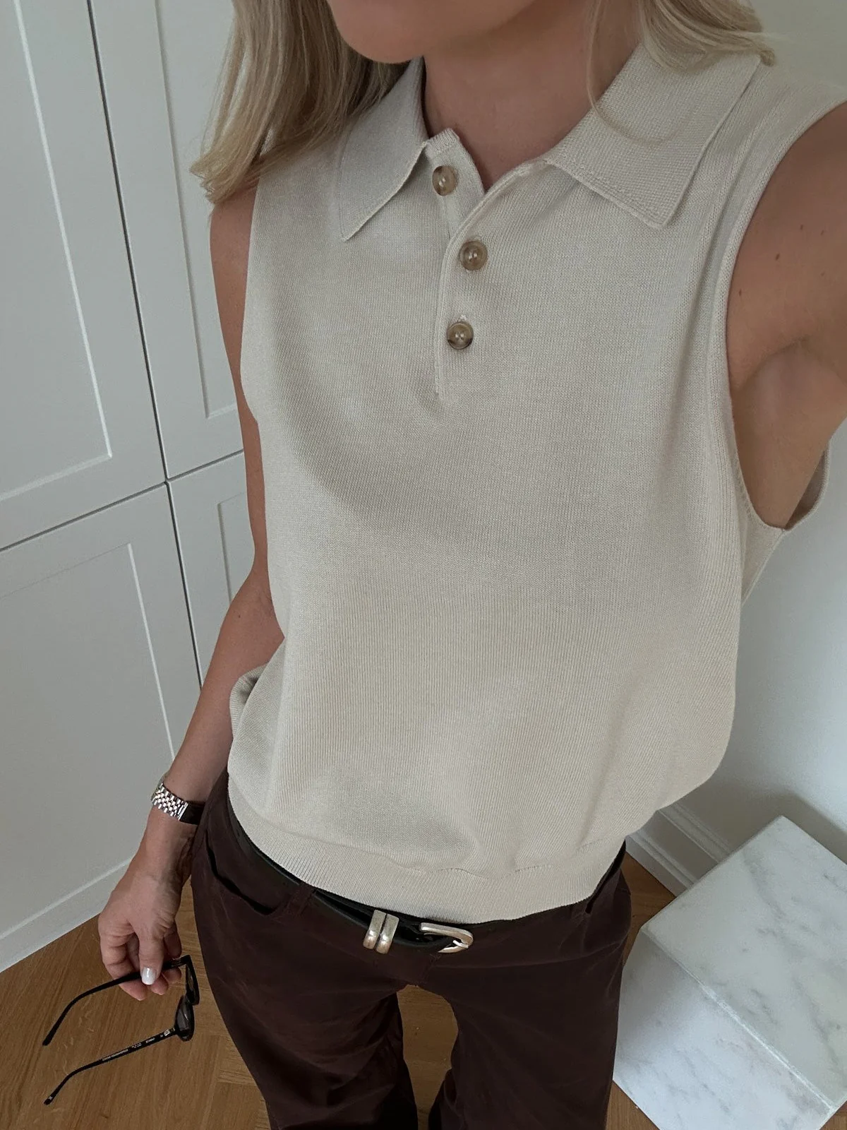 Maxine knit topp - oyster