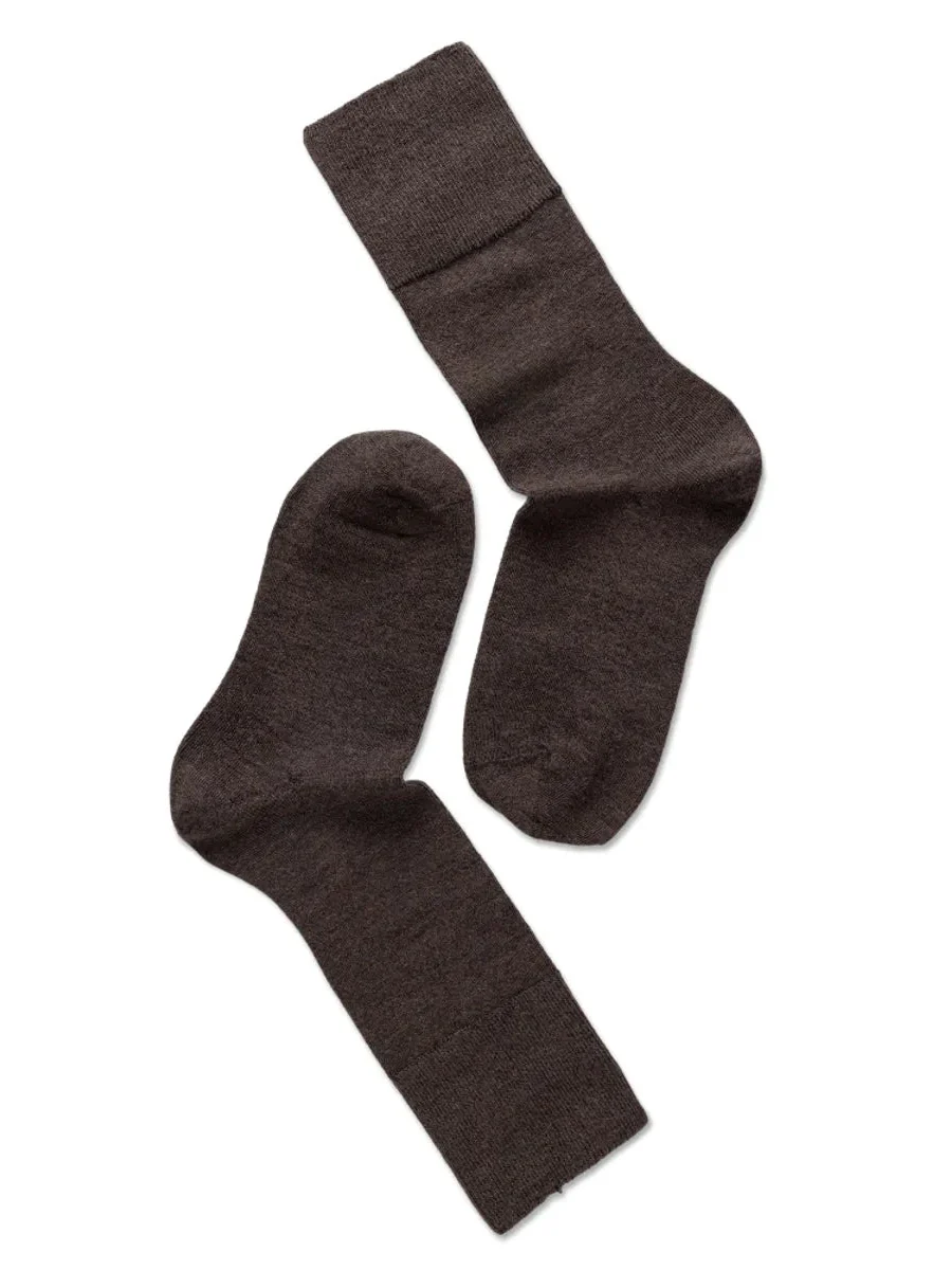 Fine wool comfort sokker - brown - Image 2