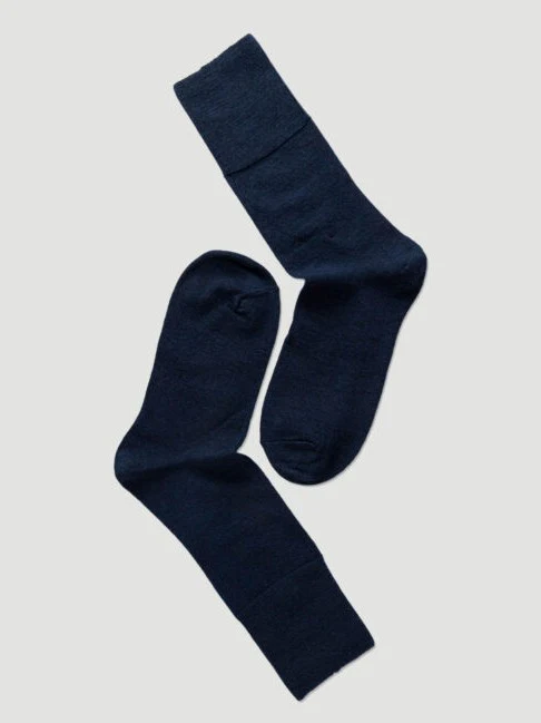 Fine wool comfort sokker - navy - Image 2