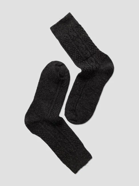 Wool cable sokker - antracite - Image 2