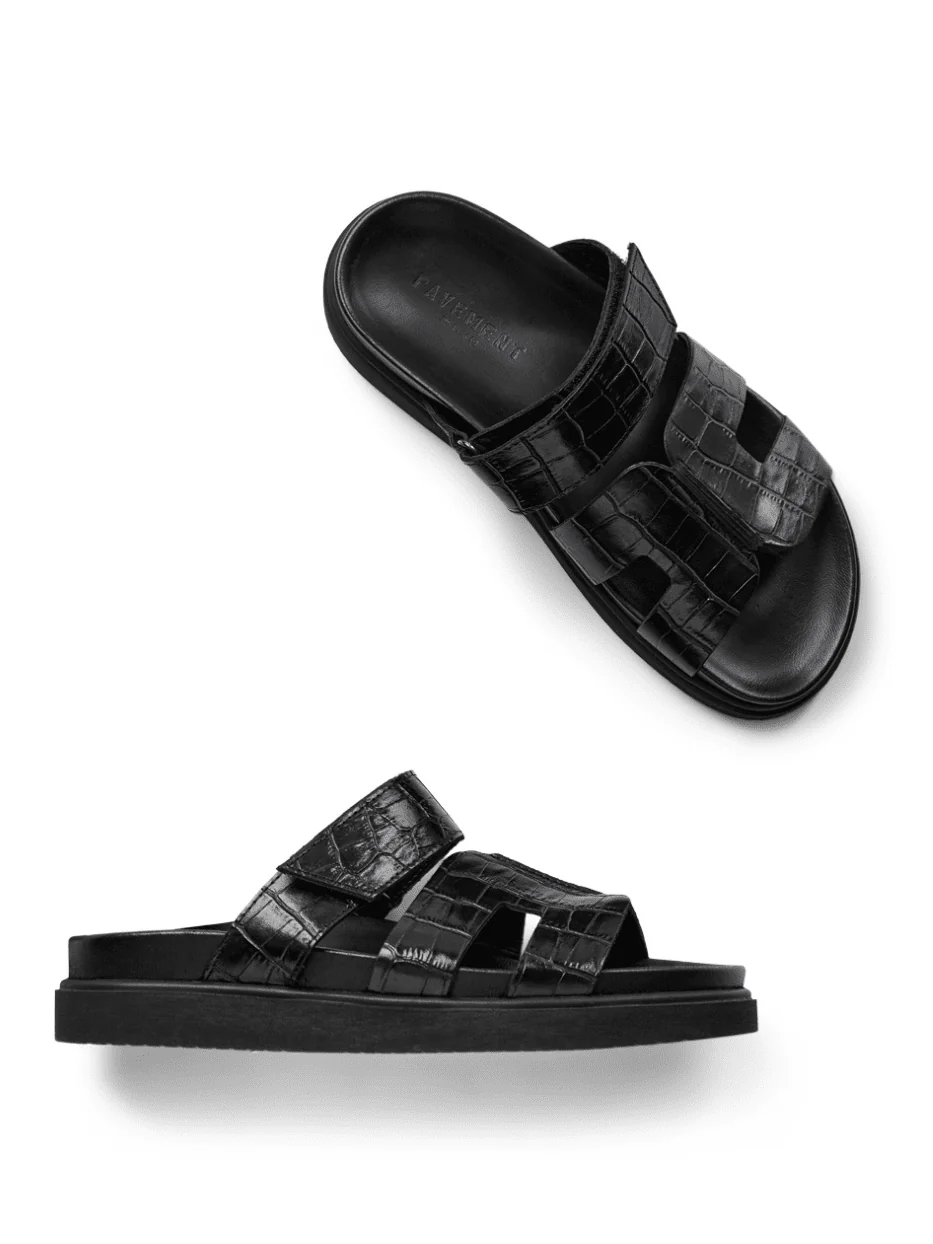 Maru croco sandaler - black croco - Image 4