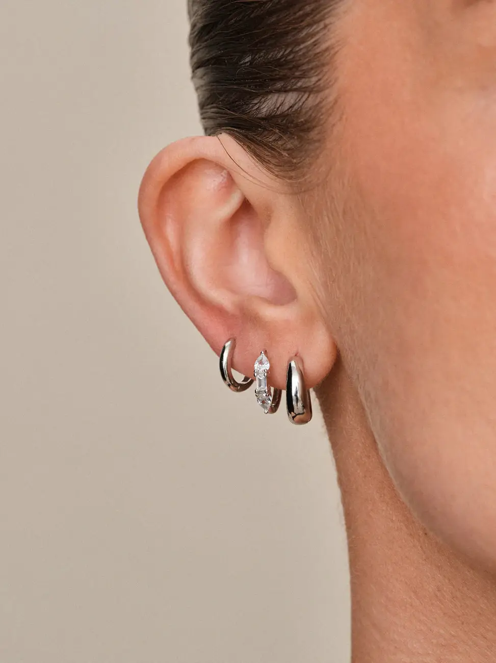 Dome hoops medium - 925 sterling sølv - Image 2