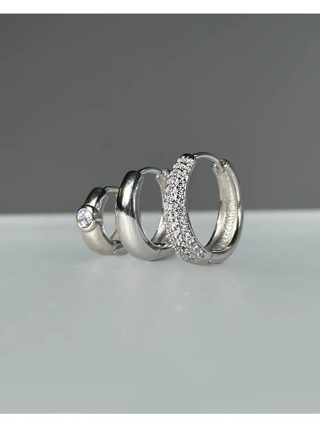 Dome hoops medium - 925 sterling sølv - Image 3