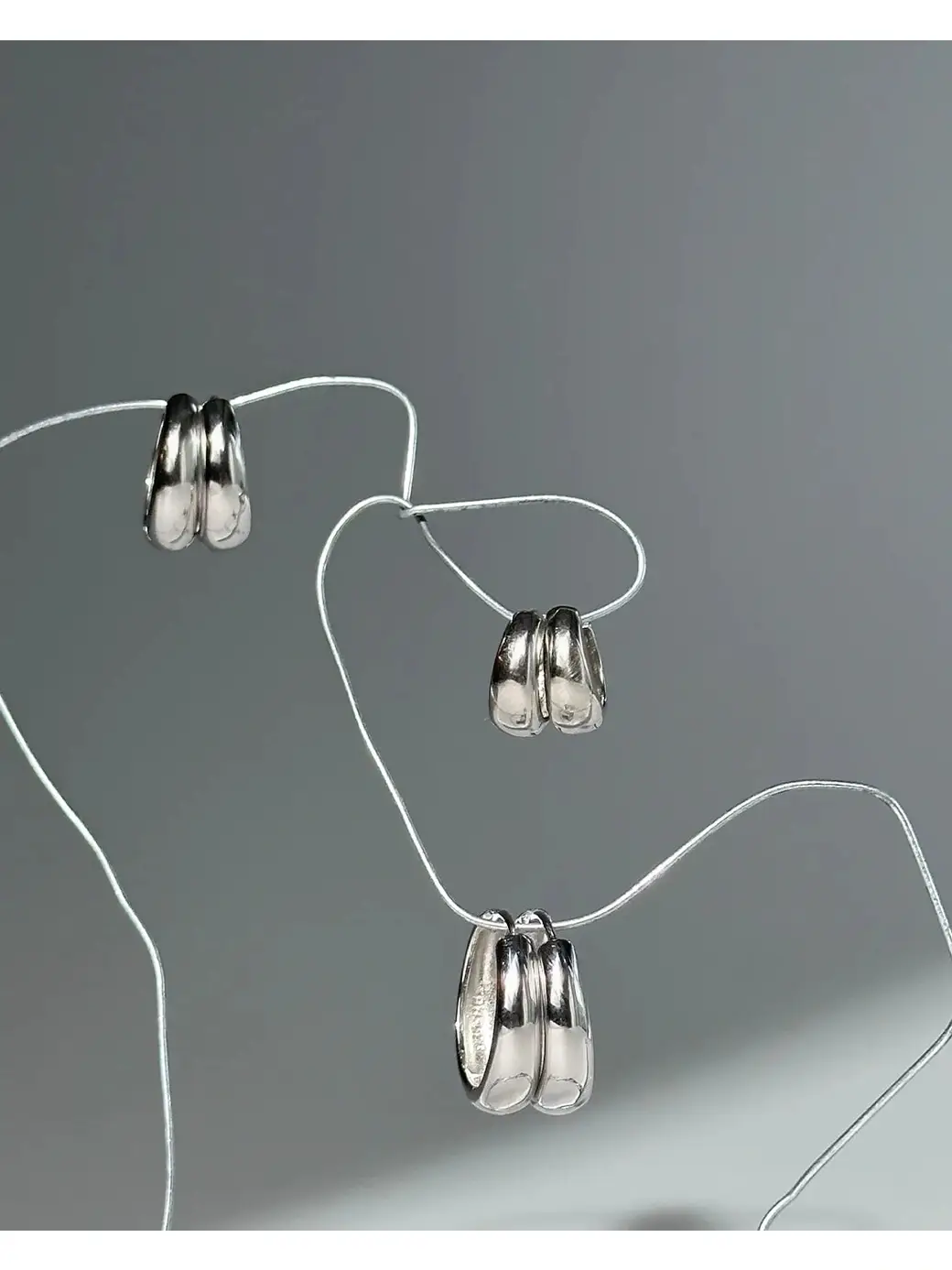 Dome hoops medium - 925 sterling sølv - Image 5
