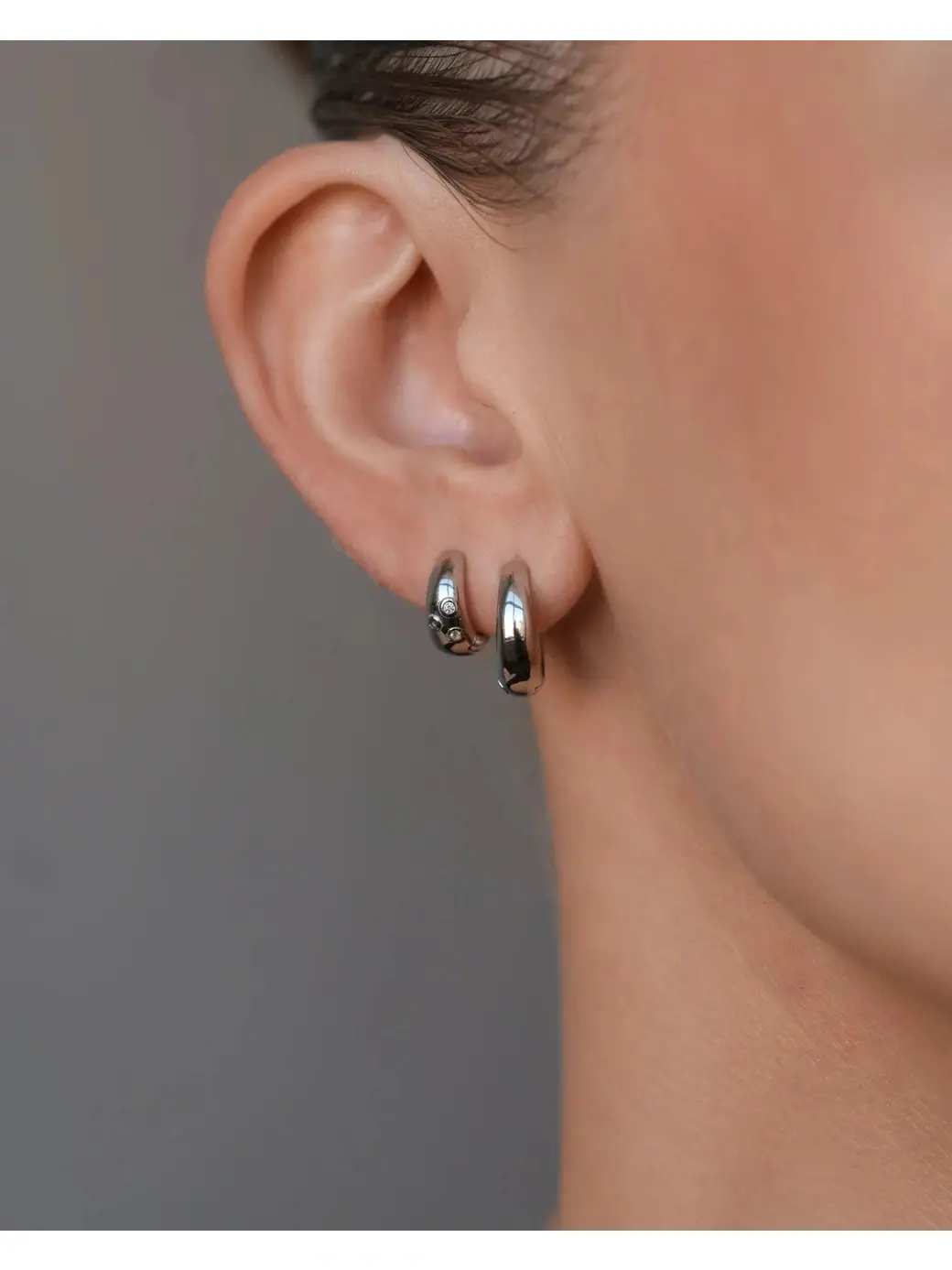Dome hoops medium - 925 sterling sølv - Image 6