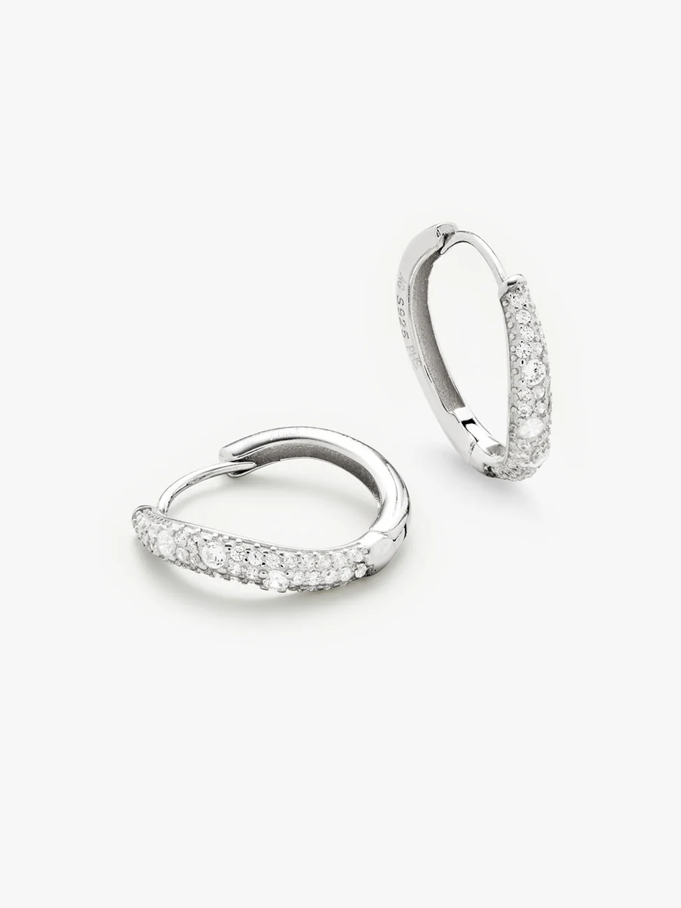 Wave pave hoops large - sølv