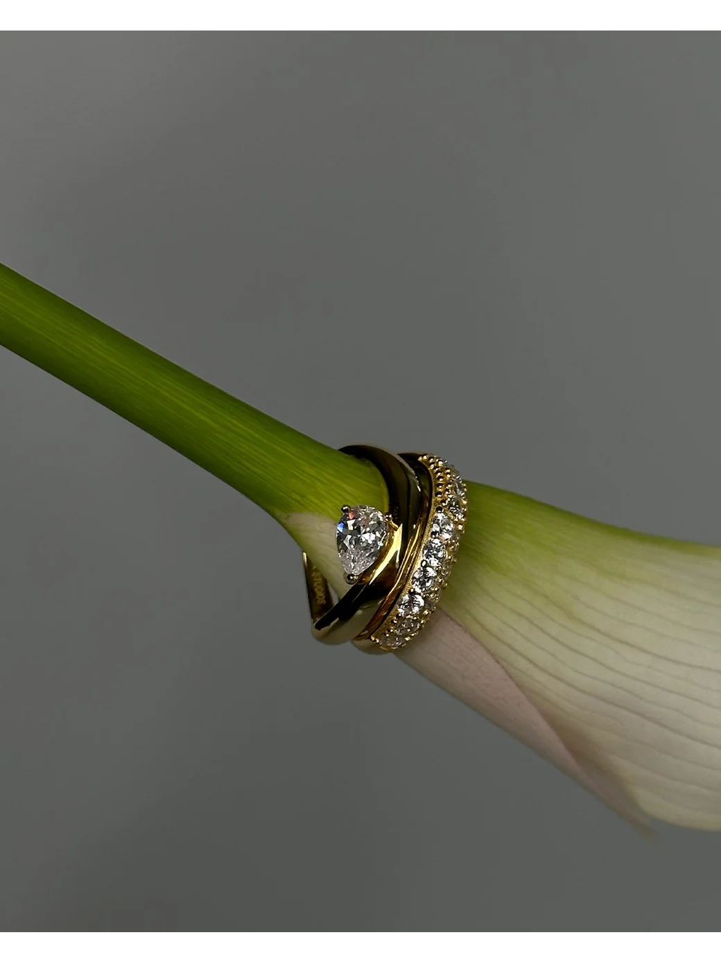 Wave pear ring - gull - Image 2