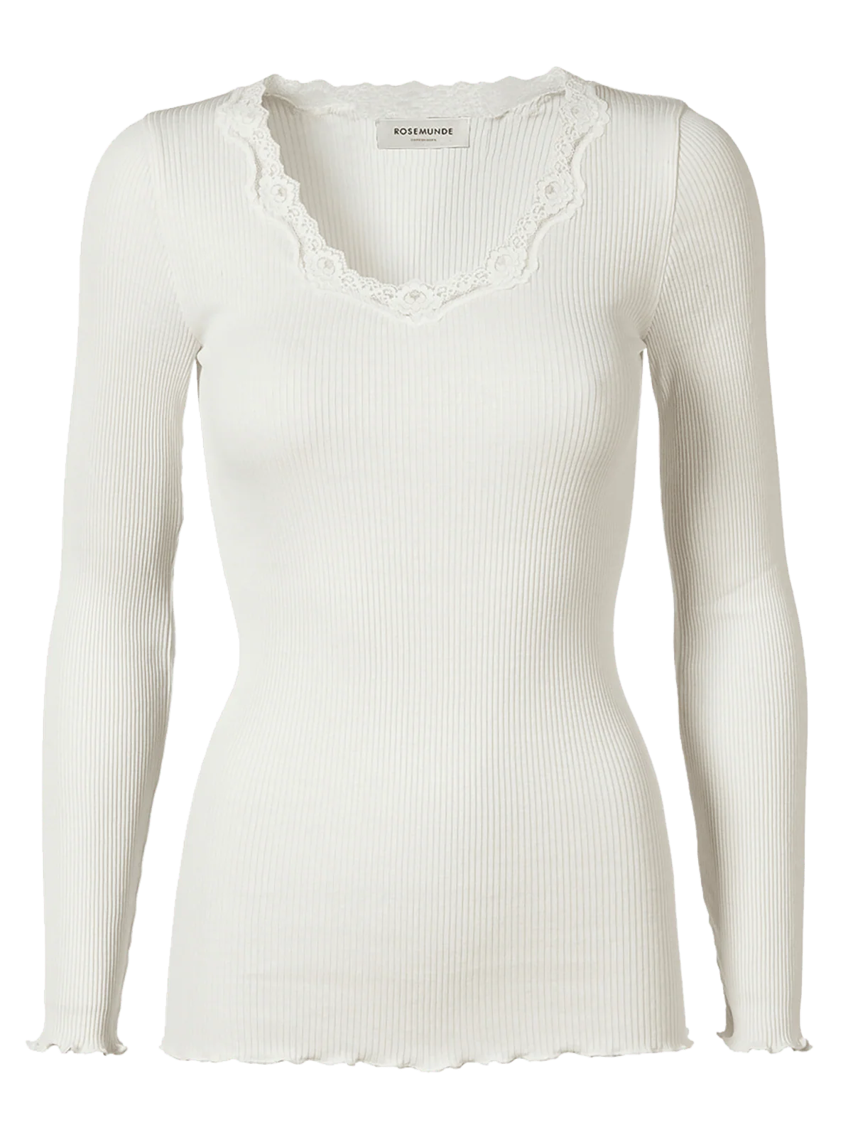 Babette silk lace genser - new white