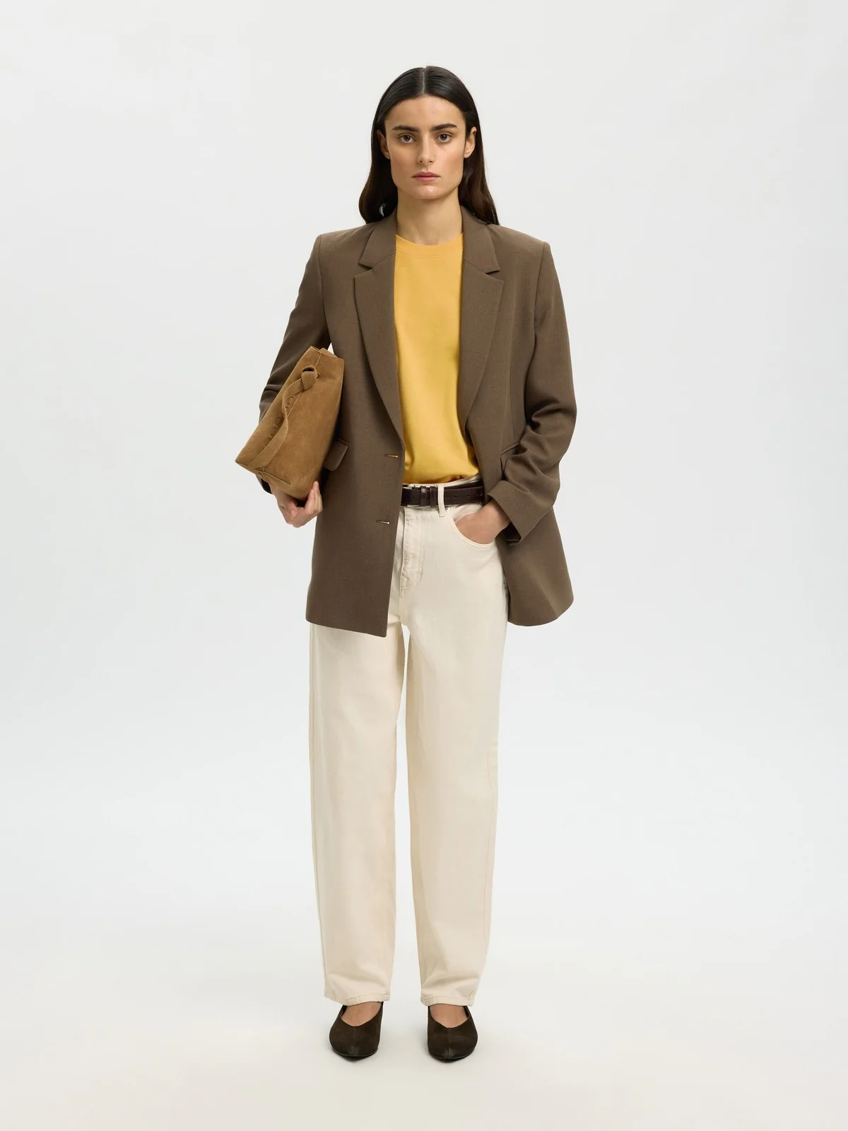 Essential boxy t-skjorte - ochre - Image 6