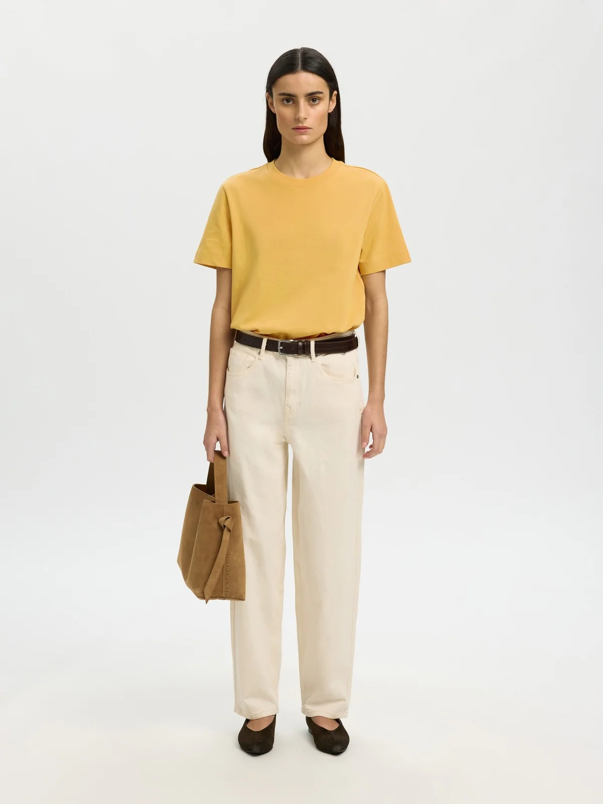 Essential boxy t-skjorte - ochre - Image 7