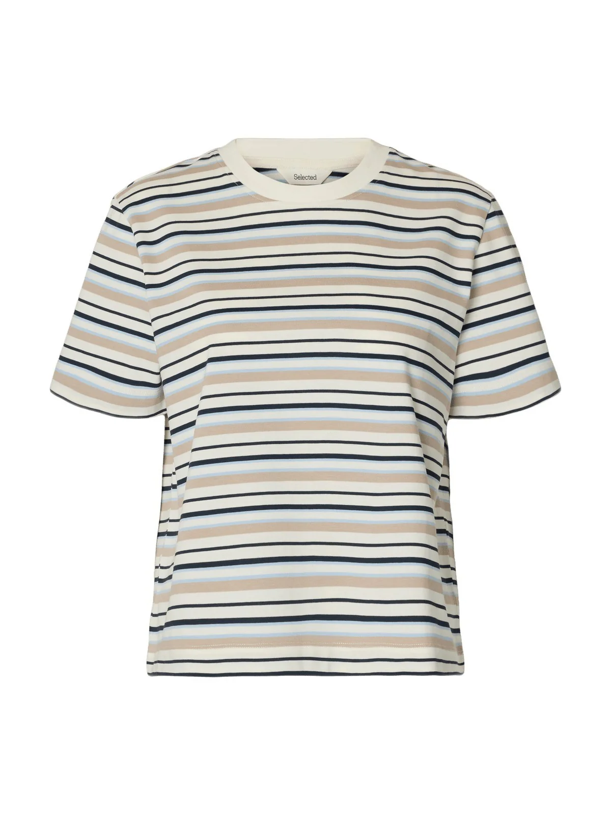 Essential striped boxy t-skjorte - cashmere blue