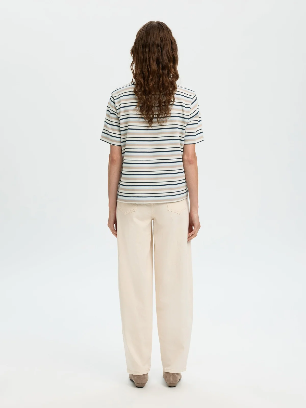 Essential striped boxy t-skjorte - cashmere blue - Image 3