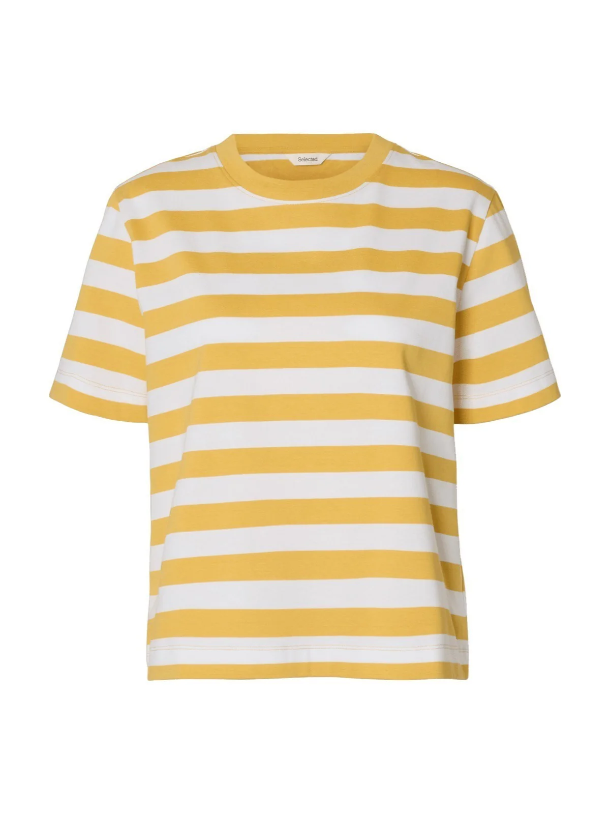 Essential striped boxy t-skjorte - ochre