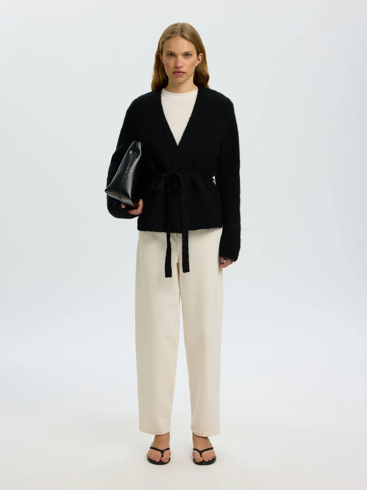 Gabriella belt cardigan - black - Image 4
