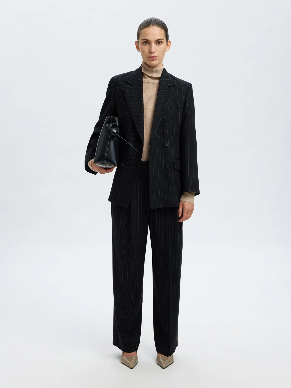 Ingrid knit wool blend roll neck genser - island fossil - Image 3