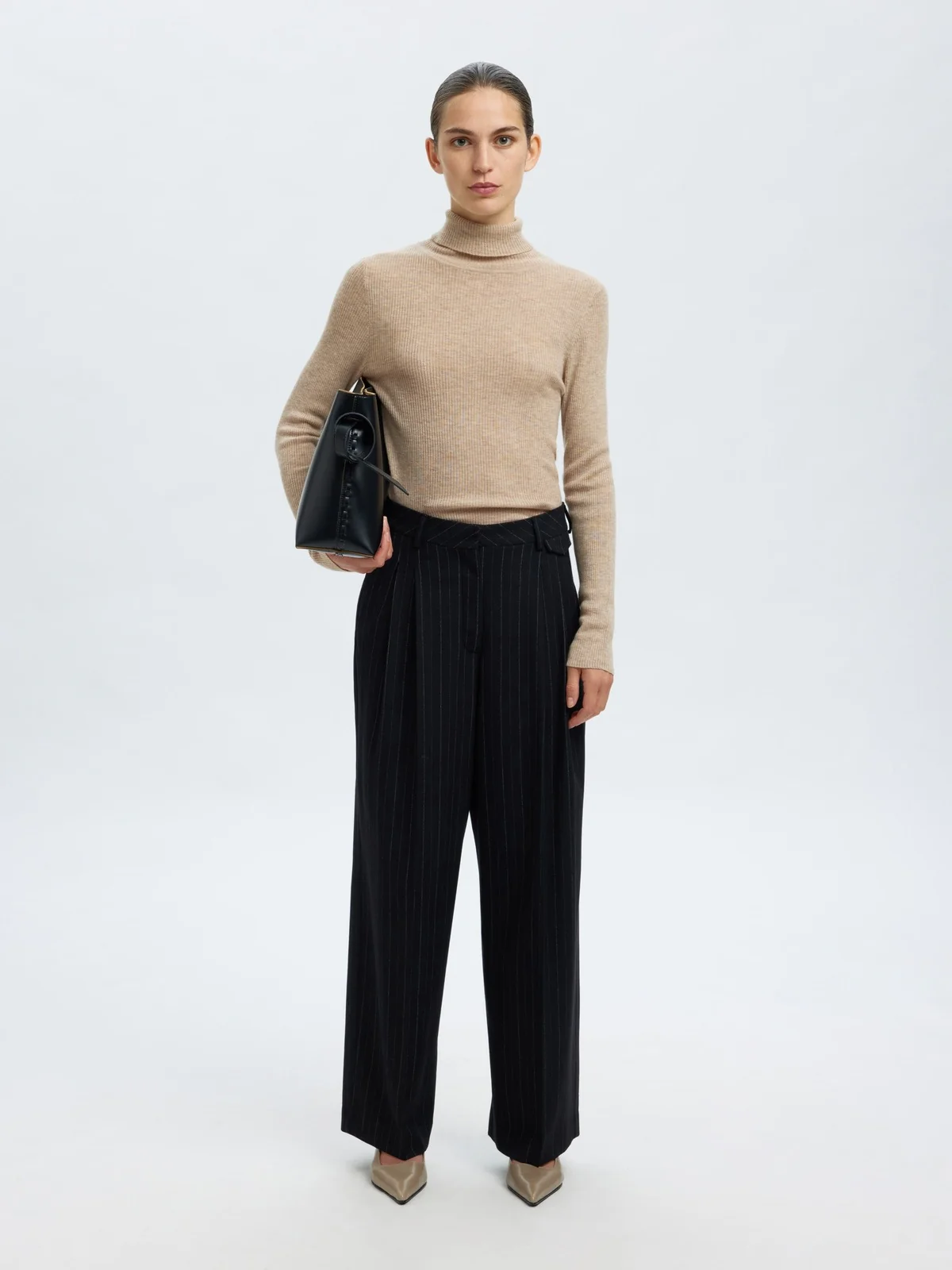 Ingrid knit wool blend roll neck genser - island fossil - Image 4