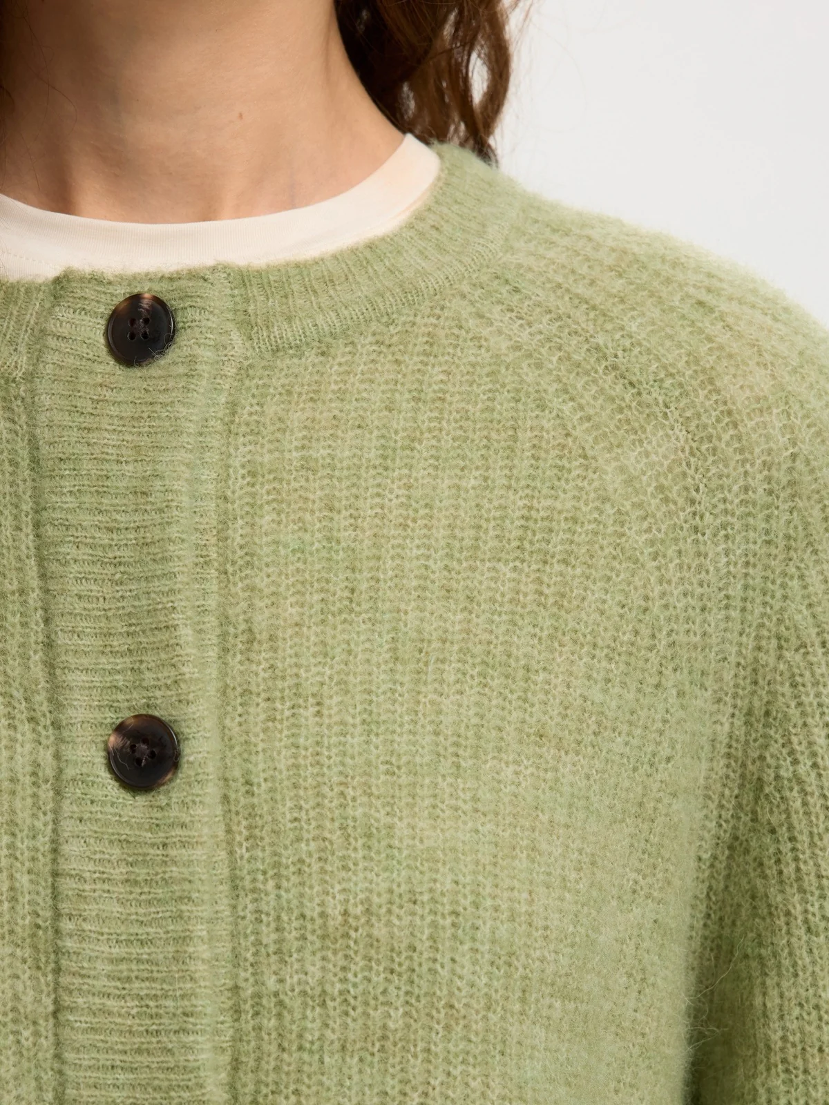 Lulu knit short cardigan - lint - Image 4