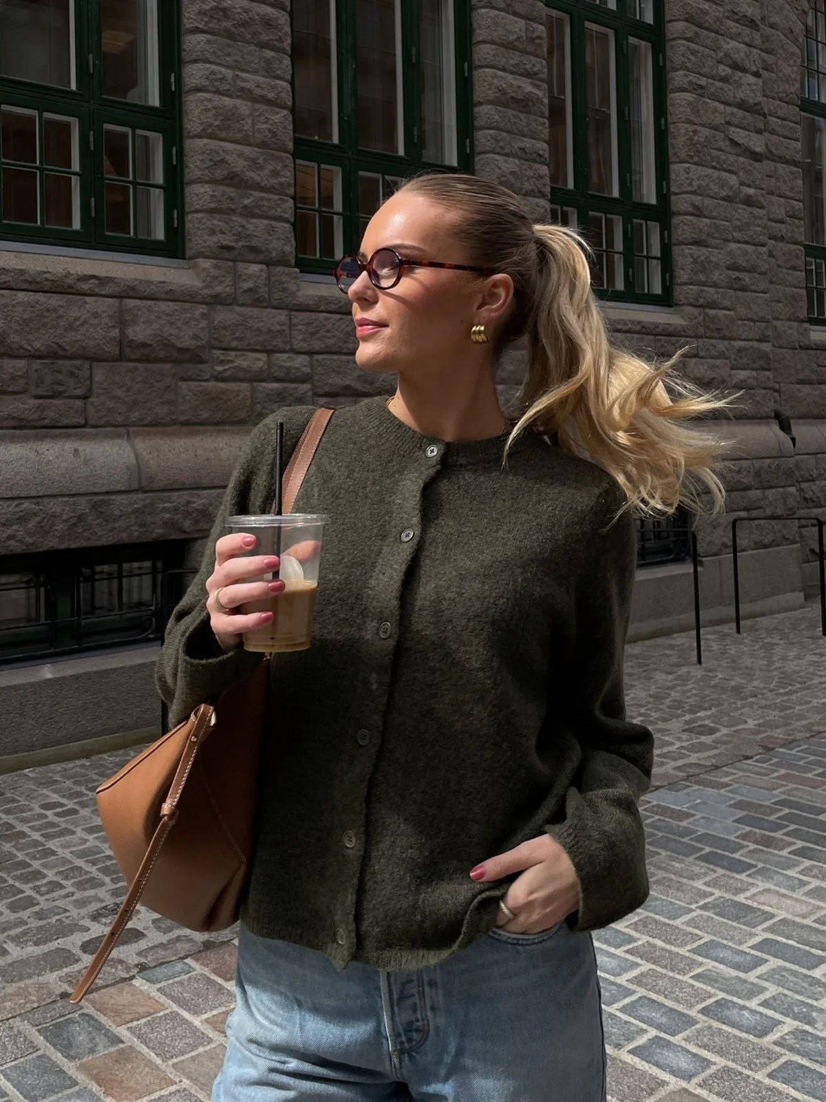 Lulu new knit cardigan - kalamata
