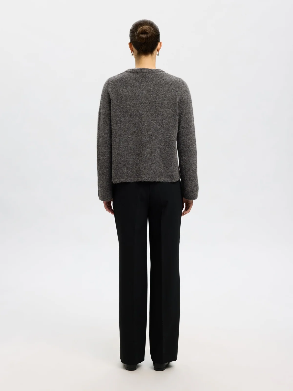 Lulu new knit cardigan - medium grey melange - Image 4