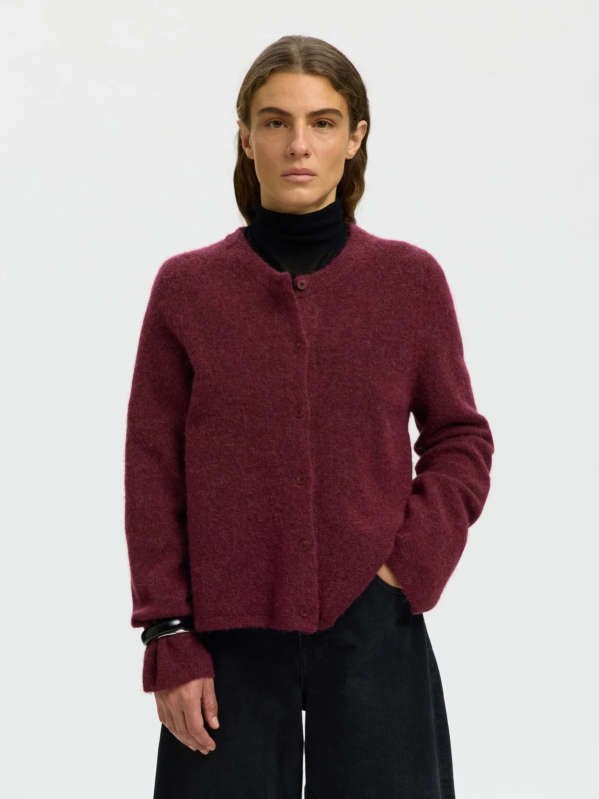 Lulu new knit cardigan - tawny port - Image 2