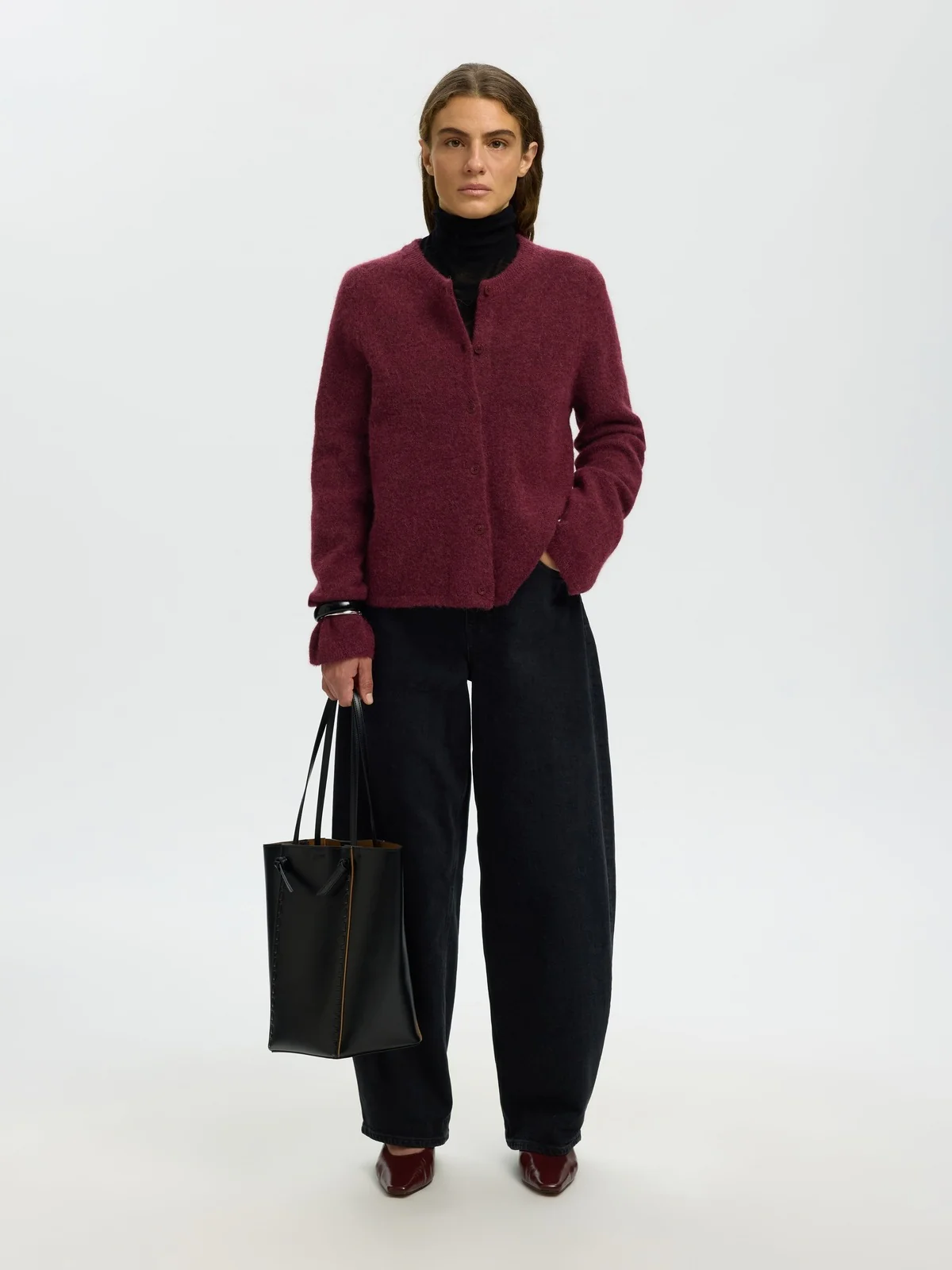 Lulu new knit cardigan - tawny port - Image 3