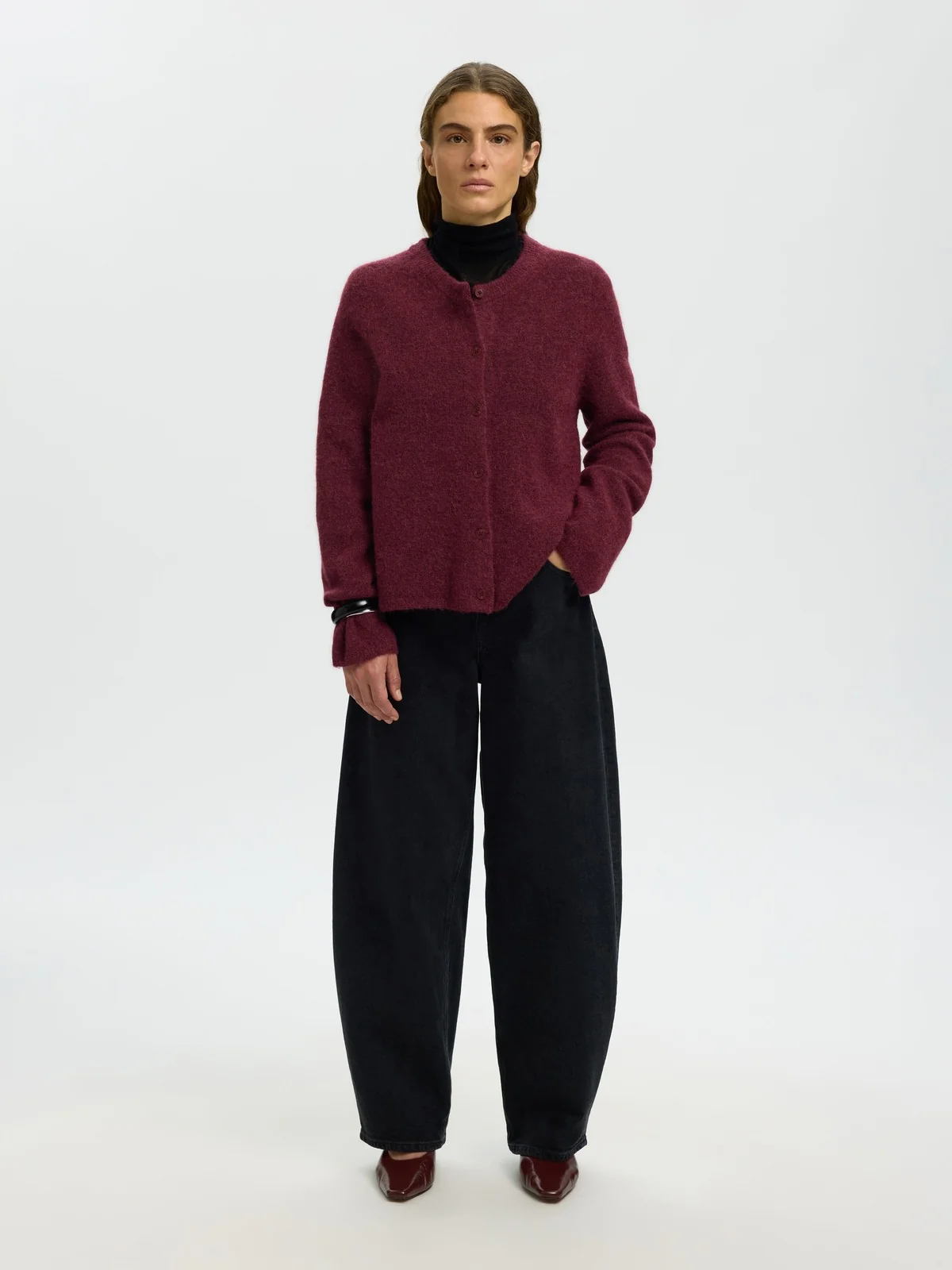 Lulu new knit cardigan - tawny port - Image 5