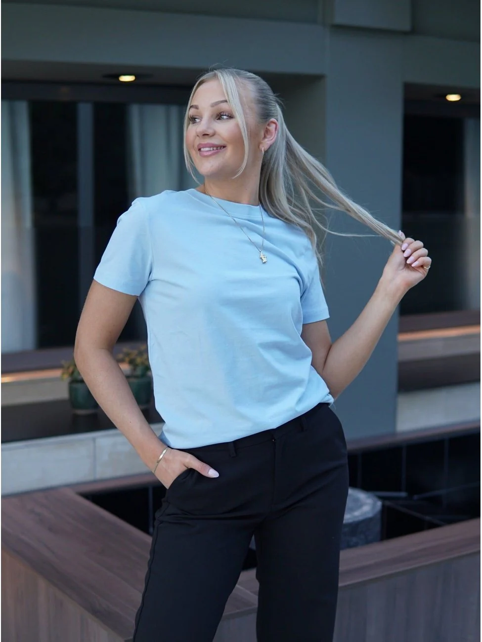 My essential t-skjorte - cashmere blue