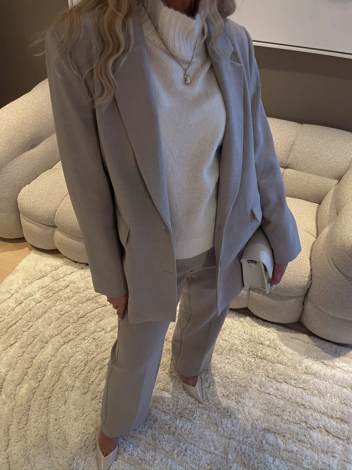 Rita relaxed blazer - island fossil - Image 8