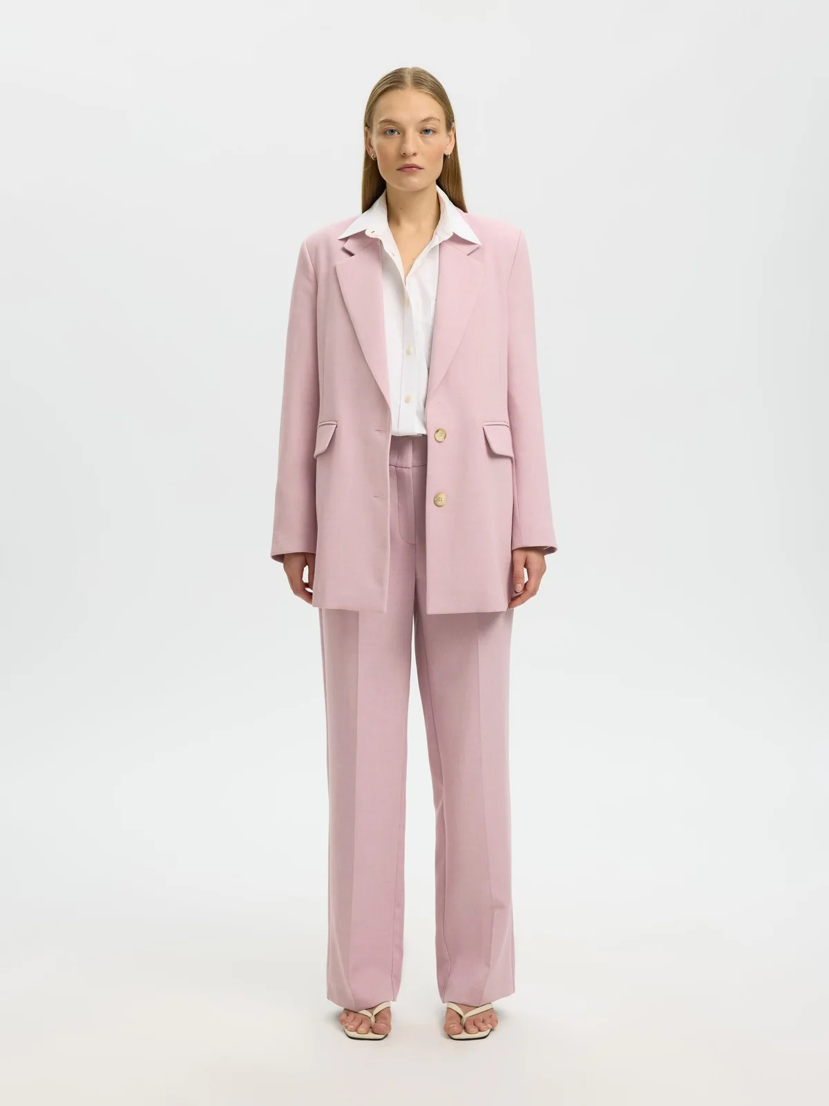 Rita wide bukse - bleached mauve - Image 3