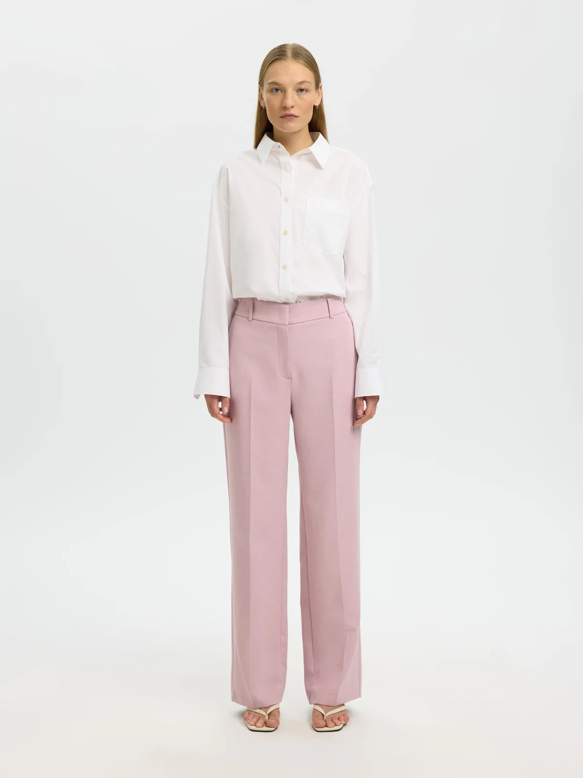 Rita wide bukse - bleached mauve - Image 5