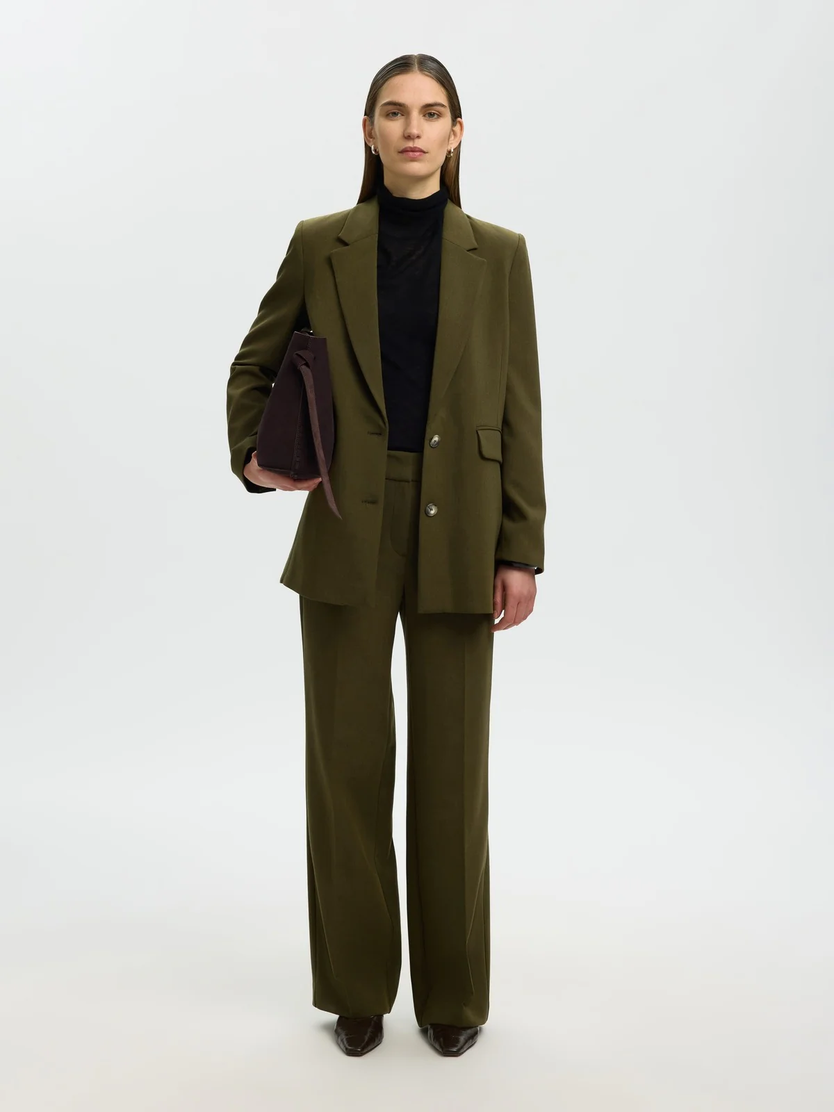 Rita wide bukse - fir green - Image 4
