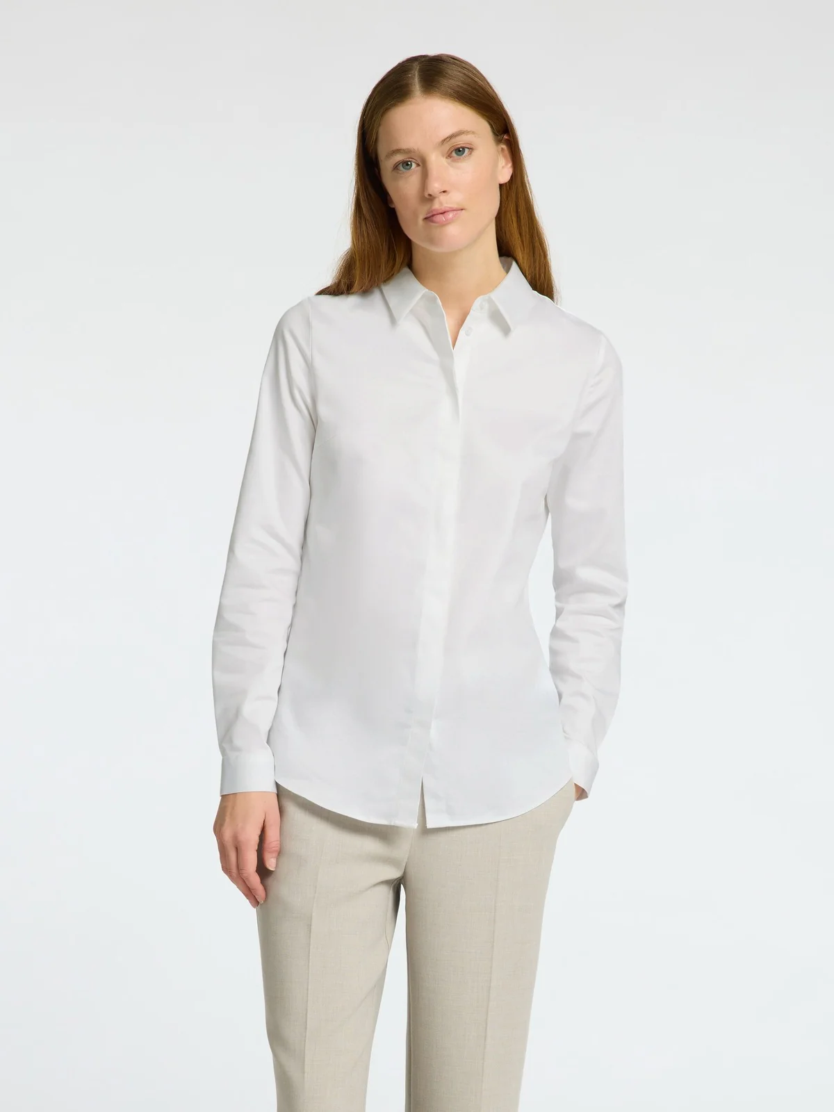 Romie fitted skjorte - bright white - Image 2