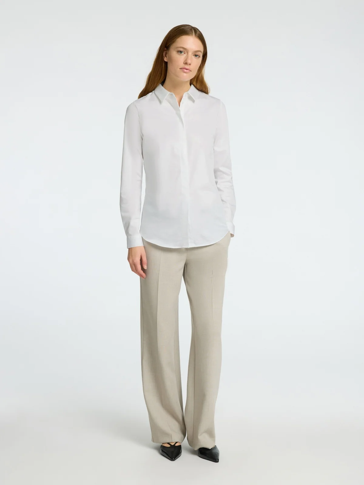 Romie fitted skjorte - bright white - Image 4