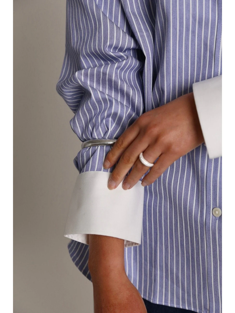 Romie oversize skjorte - dusty blue - Image 4