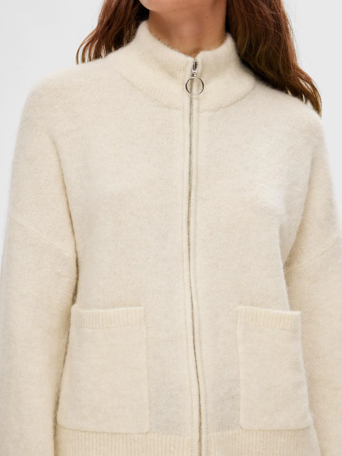 Sia knit zipper cardigan - birch - Image 5