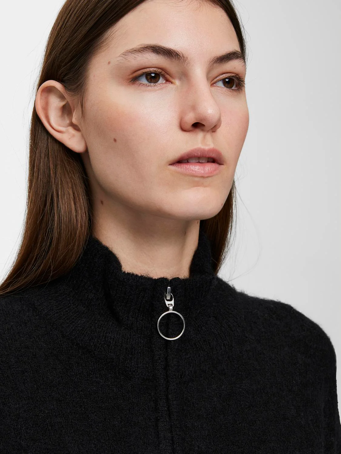 Sia knit zipper cardigan - black - Image 6